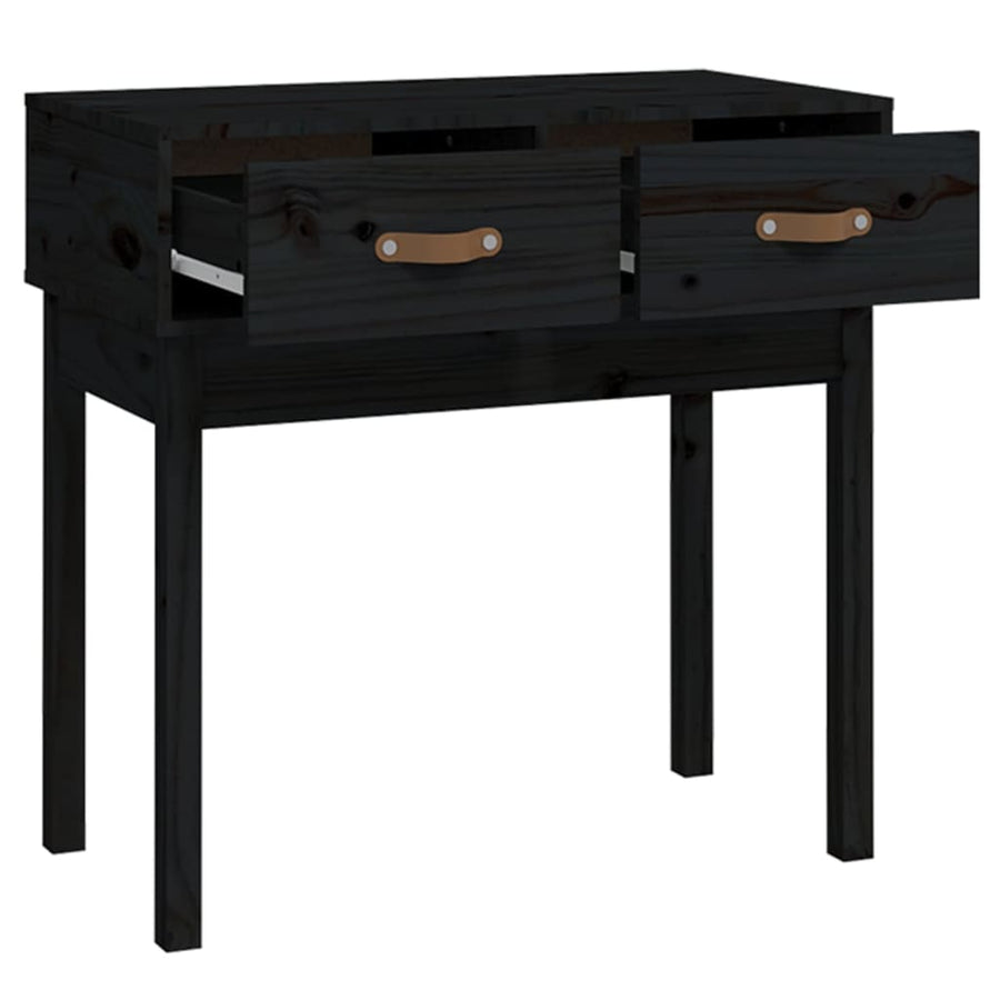Wandtafel 76,5X40X75 Cm Massief Grenenhout Zwart