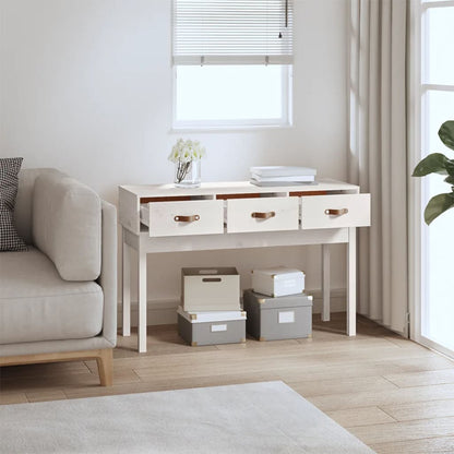 Wandtafel 114X40X75 Cm Massief Grenenhout Wit