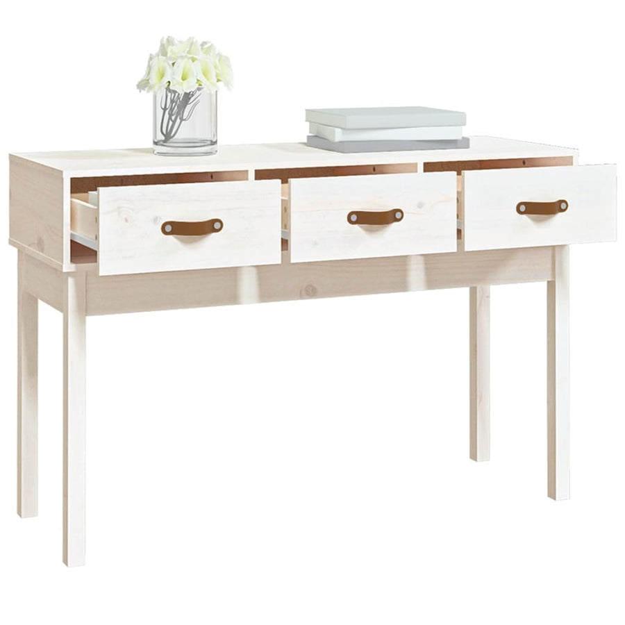 Wandtafel 114X40X75 Cm Massief Grenenhout Wit