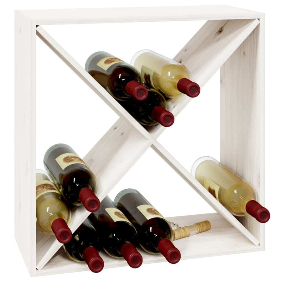 Wijnkast 62X25X62 Cm Massief Grenenhout Wit