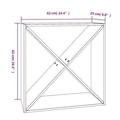 Wijnkast 62X25X62 Cm Massief Grenenhout Wit