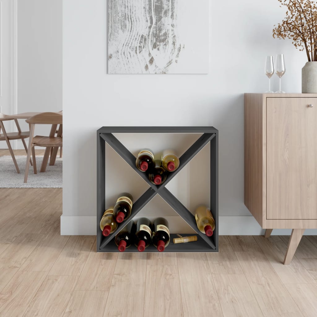 Wijnkast 62X25X62 Cm Massief Grenenhout Grijs