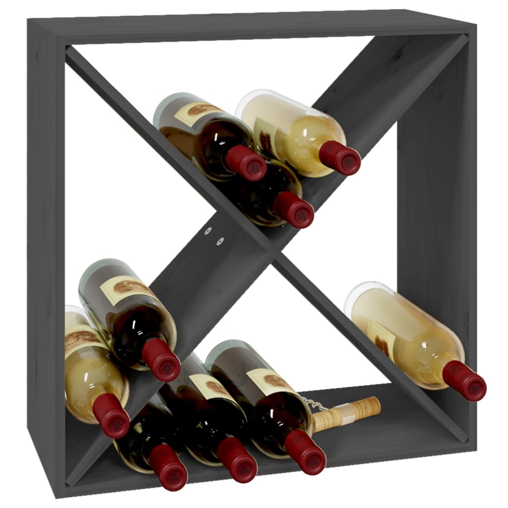 Wijnkast 62X25X62 Cm Massief Grenenhout Grijs