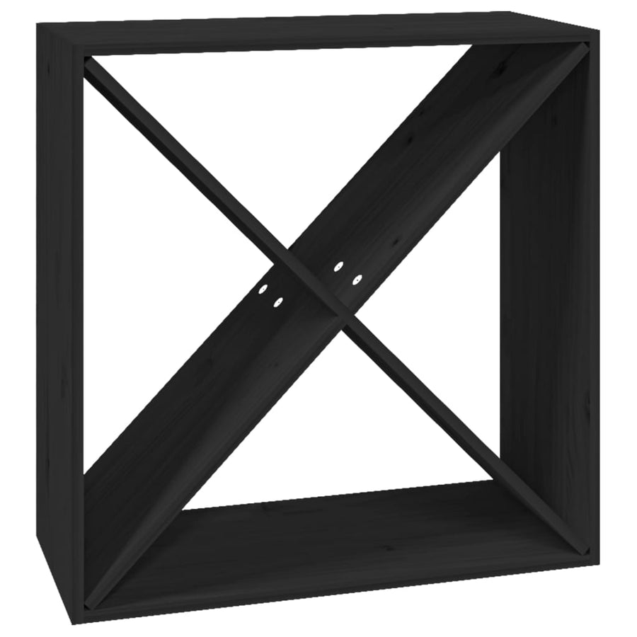 Wijnkast 62X25X62 Cm Massief Grenenhout Zwart