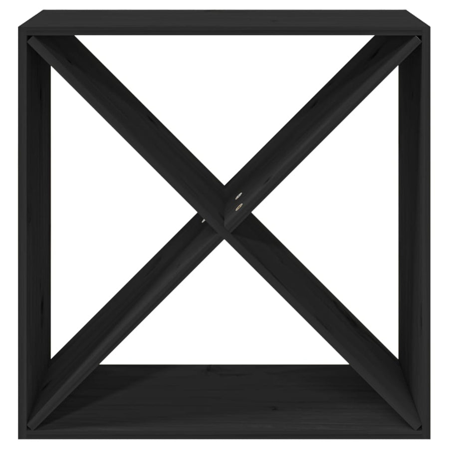 Wijnkast 62X25X62 Cm Massief Grenenhout Zwart