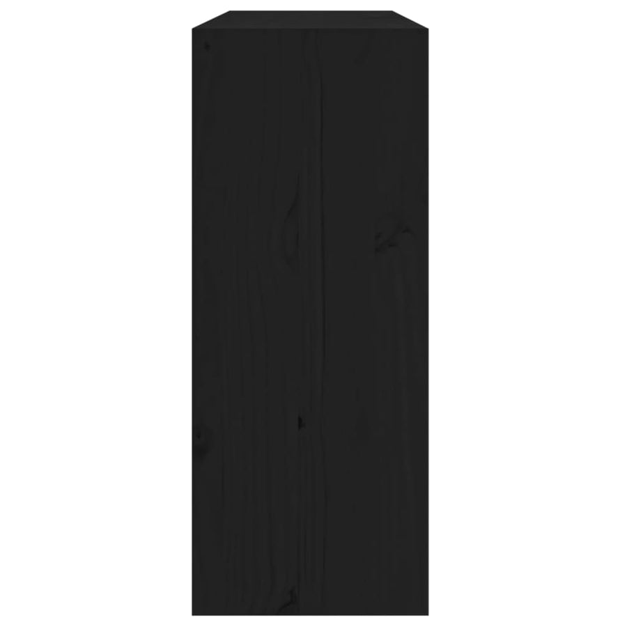Wijnkast 62X25X62 Cm Massief Grenenhout Zwart
