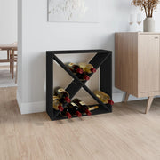Wijnkast 62x25x62 cm massief grenenhout zwart wandmontage