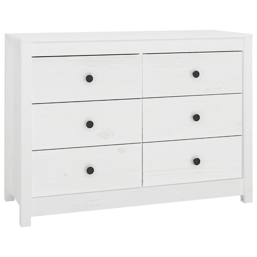 Dressoir 100X40X72 Cm Massief Grenenhout Wit