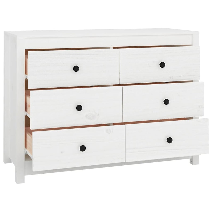Dressoir 100X40X72 Cm Massief Grenenhout Wit