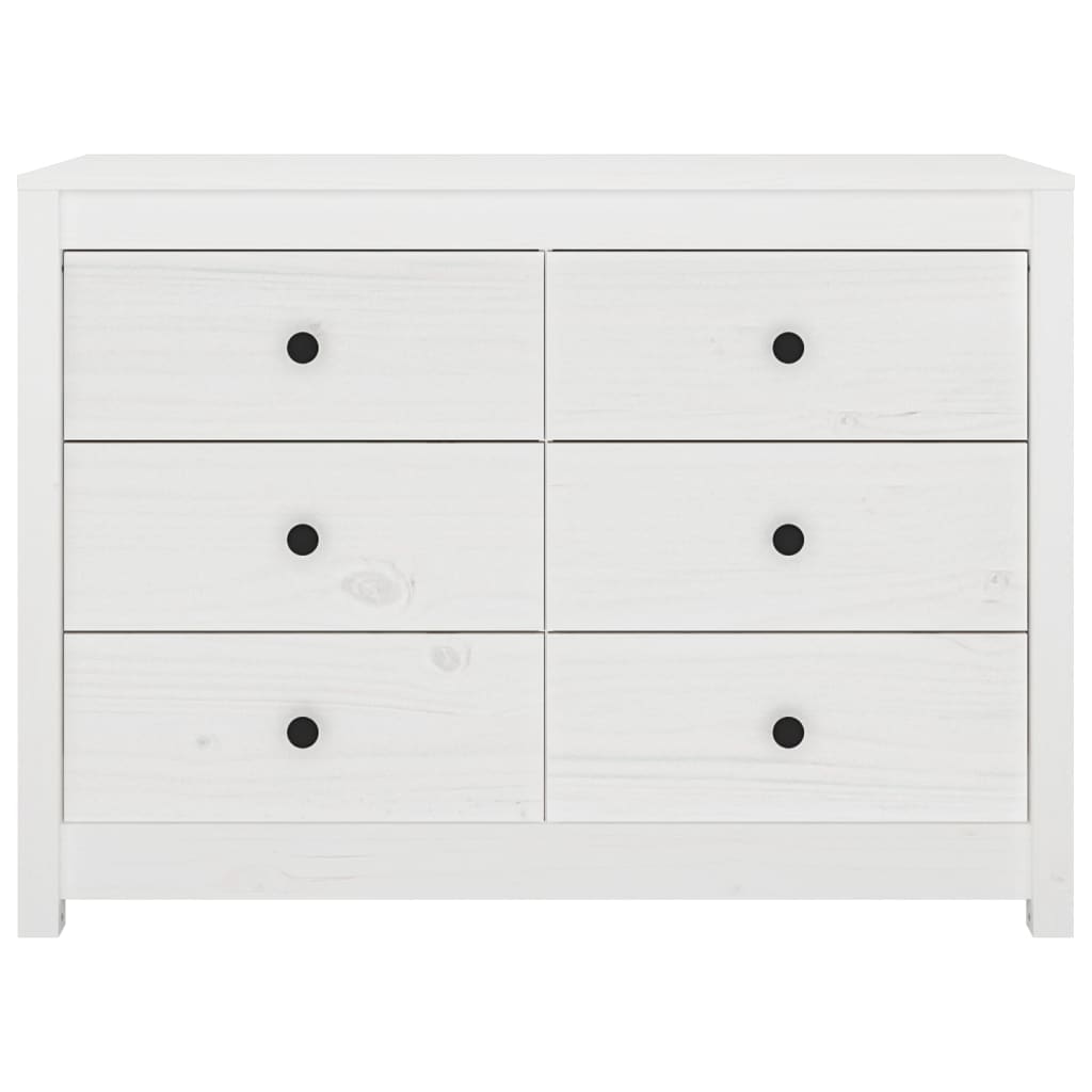 Dressoir 100X40X72 Cm Massief Grenenhout Wit