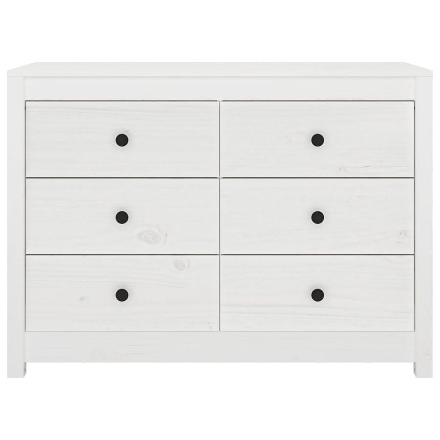 Dressoir 100X40X72 Cm Massief Grenenhout Wit