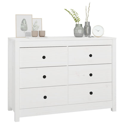 Dressoir 100X40X72 Cm Massief Grenenhout Wit