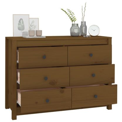Dressoir 100X40X72 Cm Massief Grenenhout Honingbruin