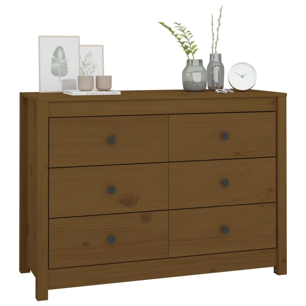 Dressoir 100X40X72 Cm Massief Grenenhout Honingbruin