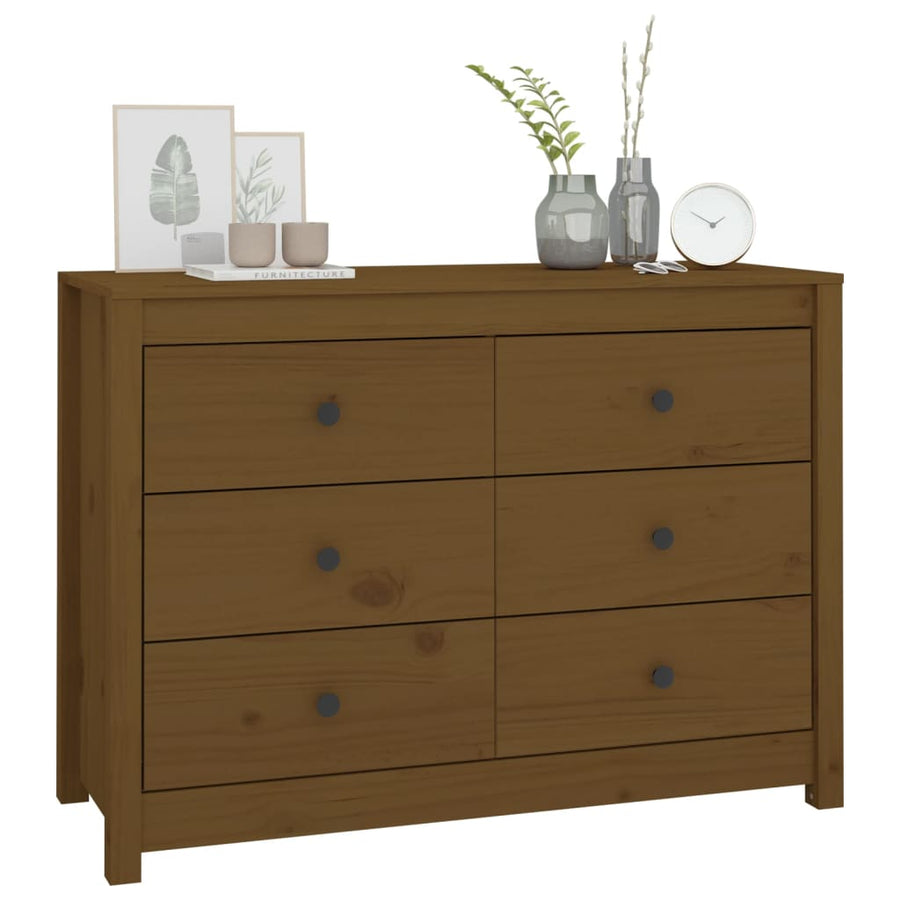 Dressoir 100X40X72 Cm Massief Grenenhout Honingbruin
