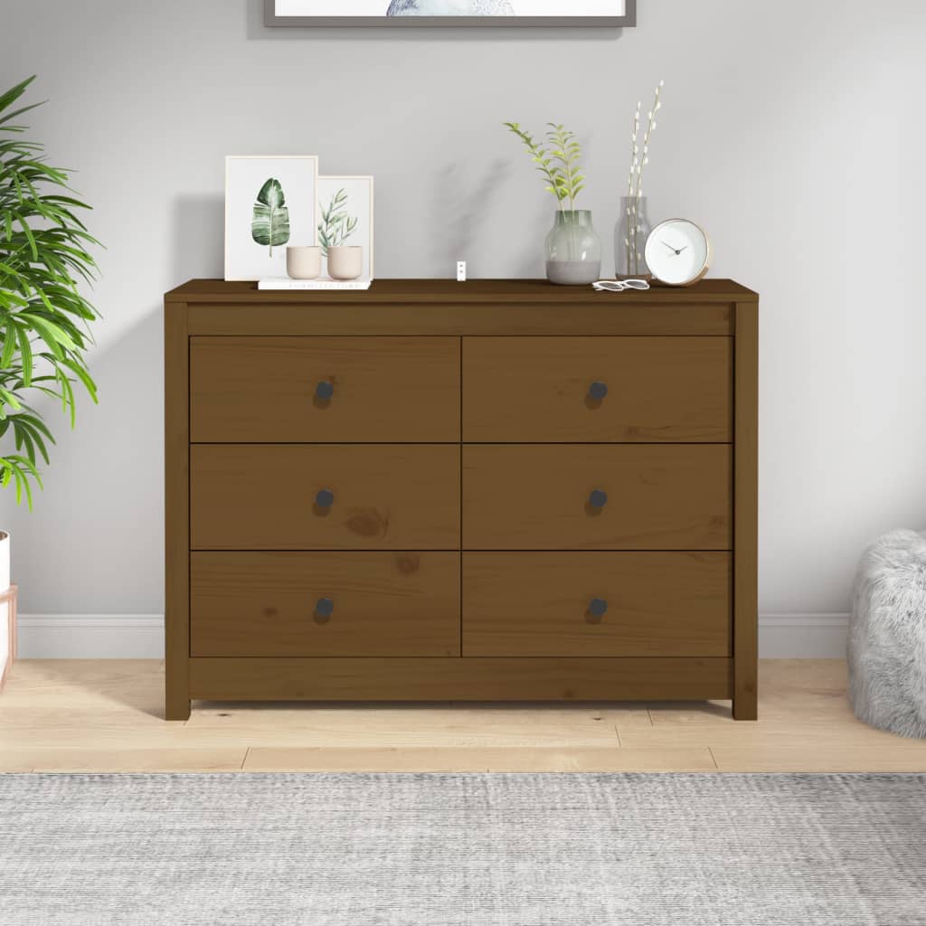 Dressoir 100X40X72 Cm Massief Grenenhout Honingbruin