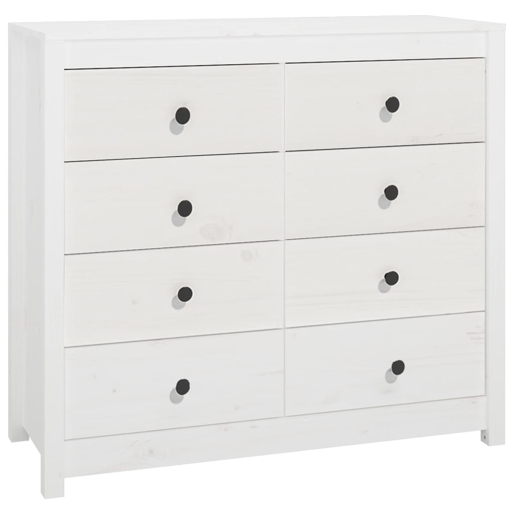 Dressoir 100X40X90 Cm Massief Grenenhout Wit