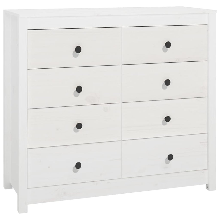 Dressoir 100X40X90 Cm Massief Grenenhout Wit