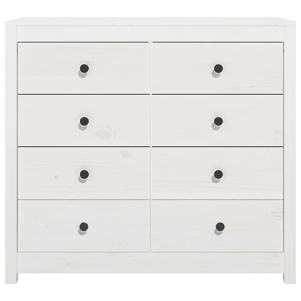 Dressoir 100X40X90 Cm Massief Grenenhout Wit
