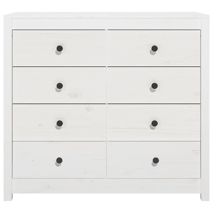 Dressoir 100X40X90 Cm Massief Grenenhout Wit
