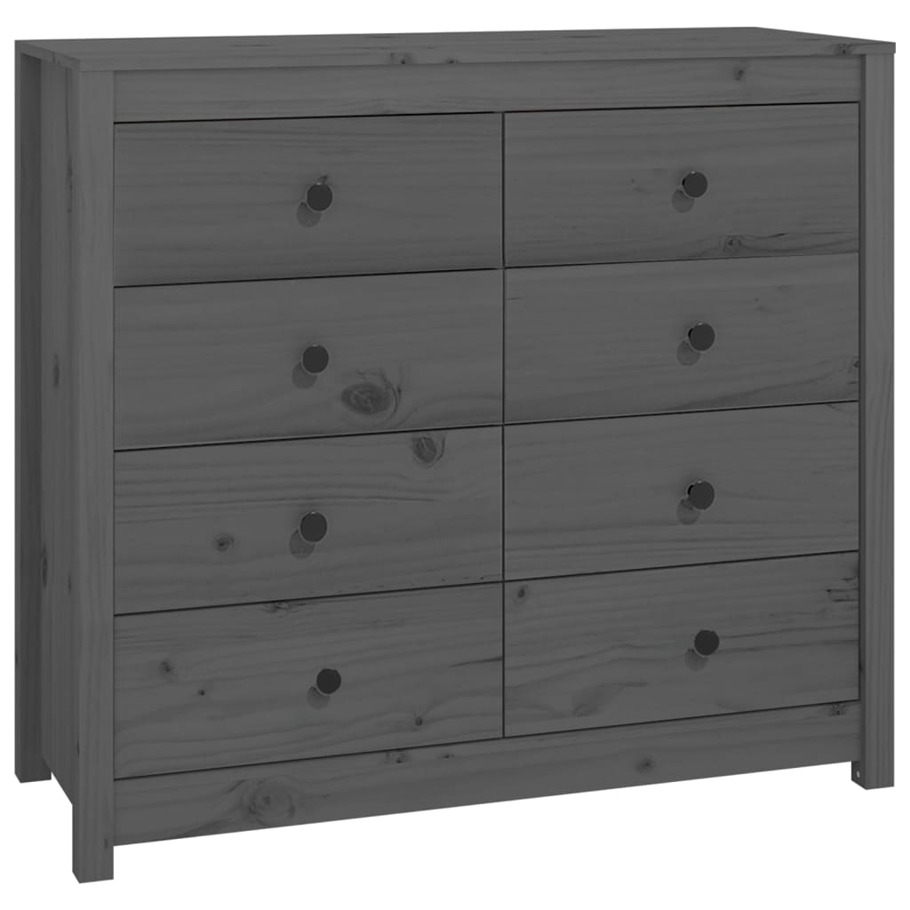 Dressoir 100X40X90 Cm Massief Grenenhout Grijs