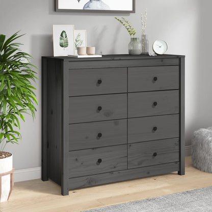 Dressoir 100X40X90 Cm Massief Grenenhout Grijs