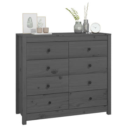 Dressoir 100X40X90 Cm Massief Grenenhout Grijs