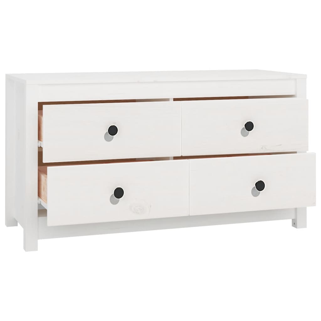 Dressoir 100X40X54 Cm Massief Grenenhout Wit