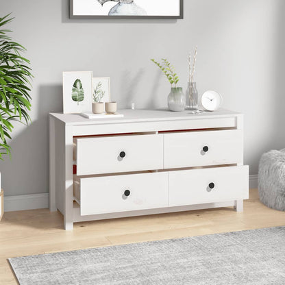 Dressoir 100X40X54 Cm Massief Grenenhout Wit