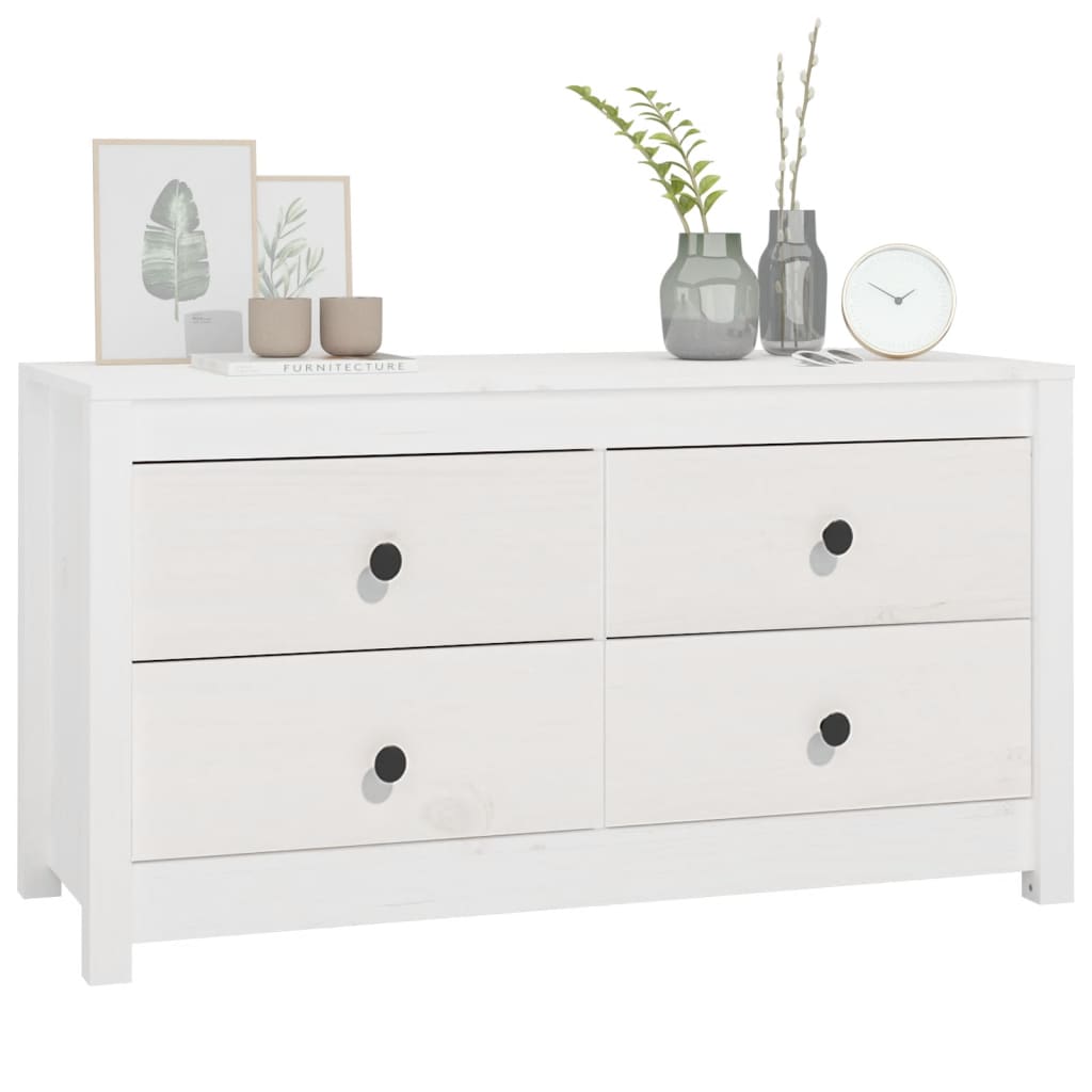 Dressoir 100X40X54 Cm Massief Grenenhout Wit