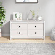 Dressoir 100x40x54 cm massief grenenhout wit muurvast