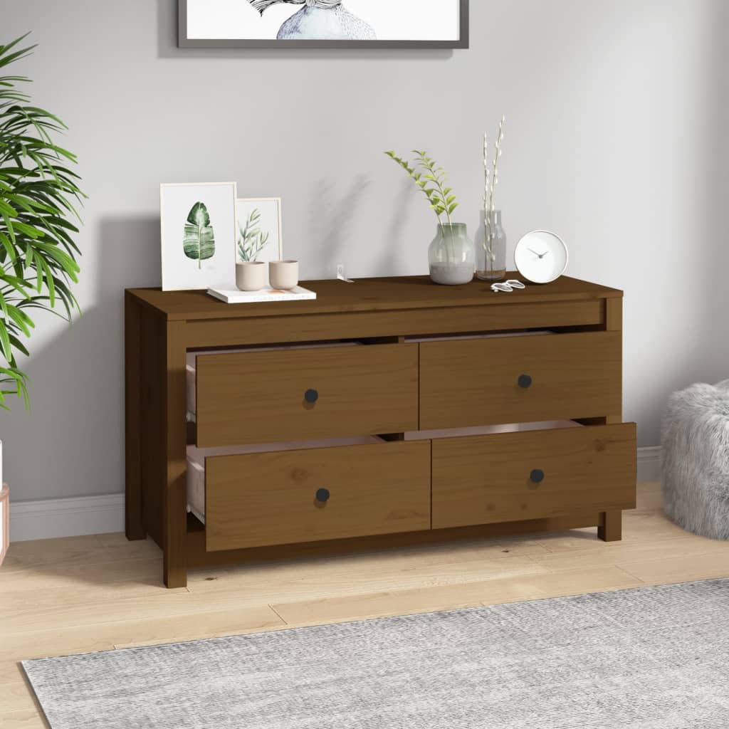 Dressoir 100X40X54 Cm Massief Grenenhout Honingbruin