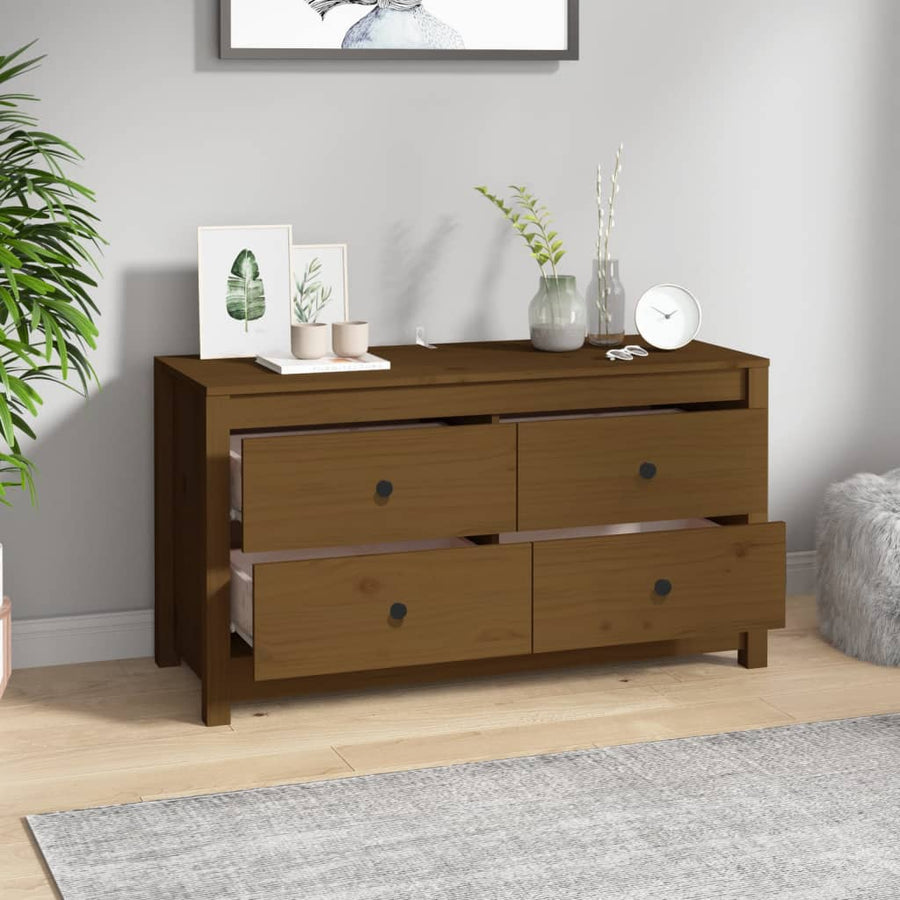 Dressoir 100X40X54 Cm Massief Grenenhout Honingbruin