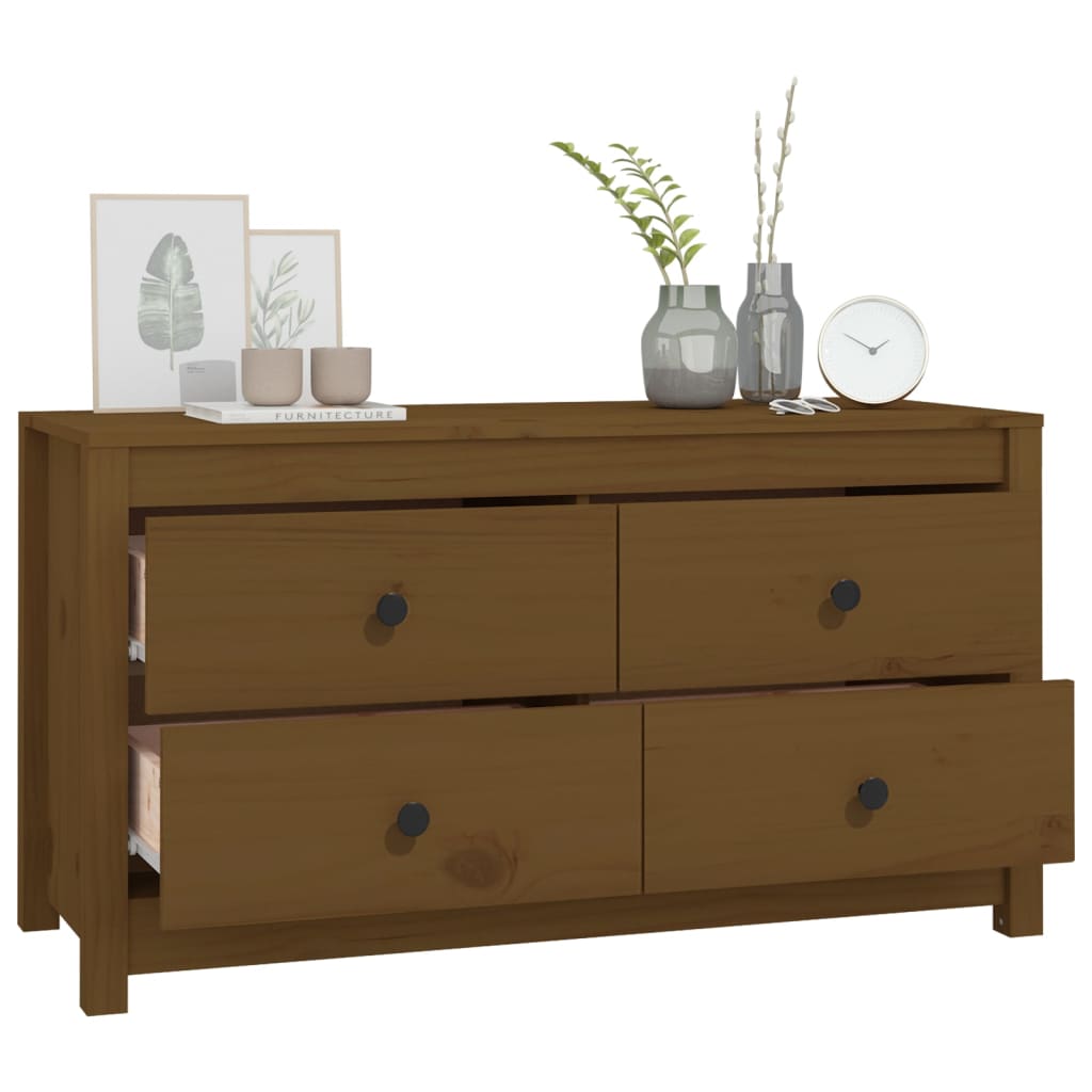 Dressoir 100X40X54 Cm Massief Grenenhout Honingbruin
