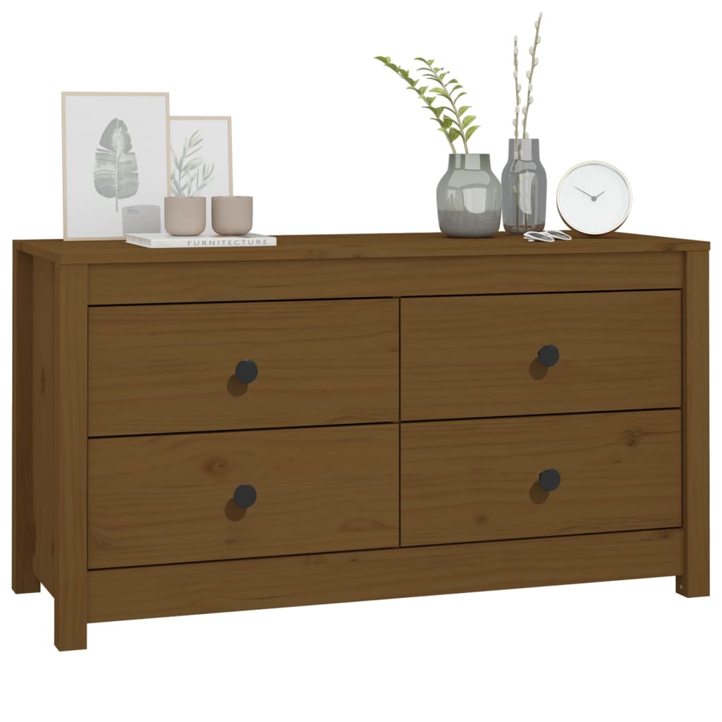Dressoir 100X40X54 Cm Massief Grenenhout Honingbruin