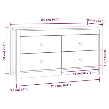 Dressoir 100X40X54 Cm Massief Grenenhout Honingbruin