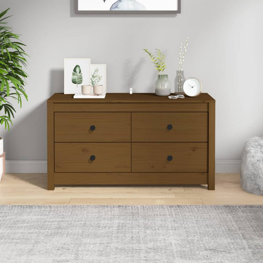 Dressoir 100X40X54 Cm Massief Grenenhout Honingbruin