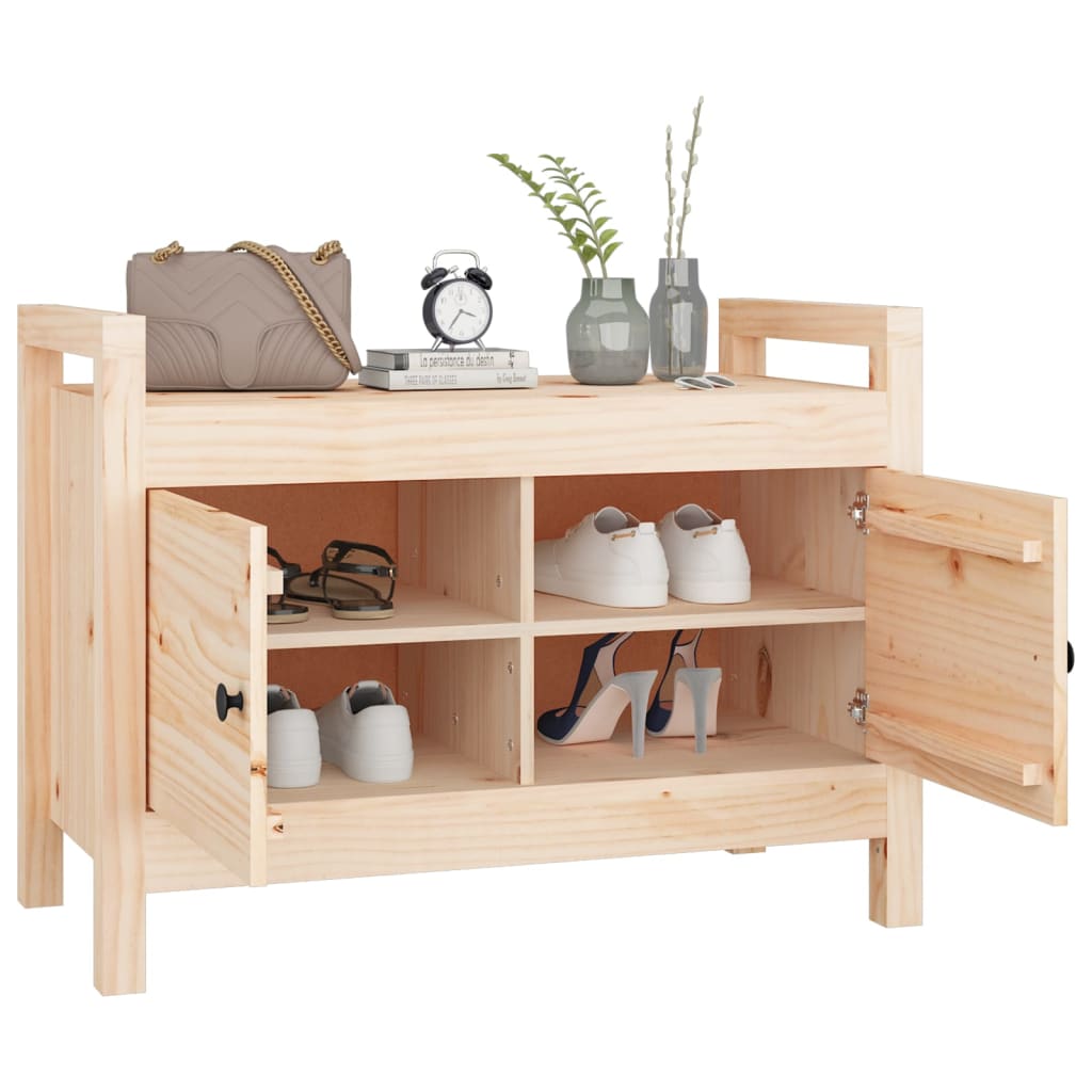 Halbankje Massief Grenenhout 80 x 40 x 60 cm Naturel