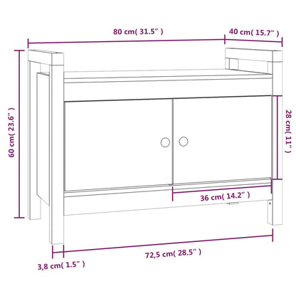 Halbankje Massief Grenenhout 80 x 40 x 60 cm Naturel
