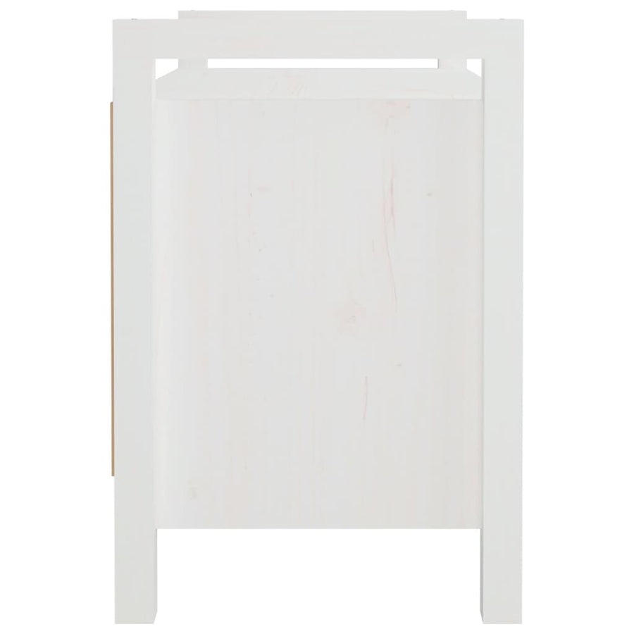 Halbankje 80X40X60 Cm Massief Grenenhout Wit