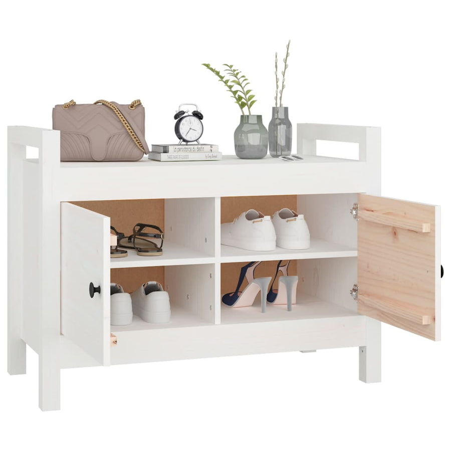 Halbankje 80X40X60 Cm Massief Grenenhout Wit