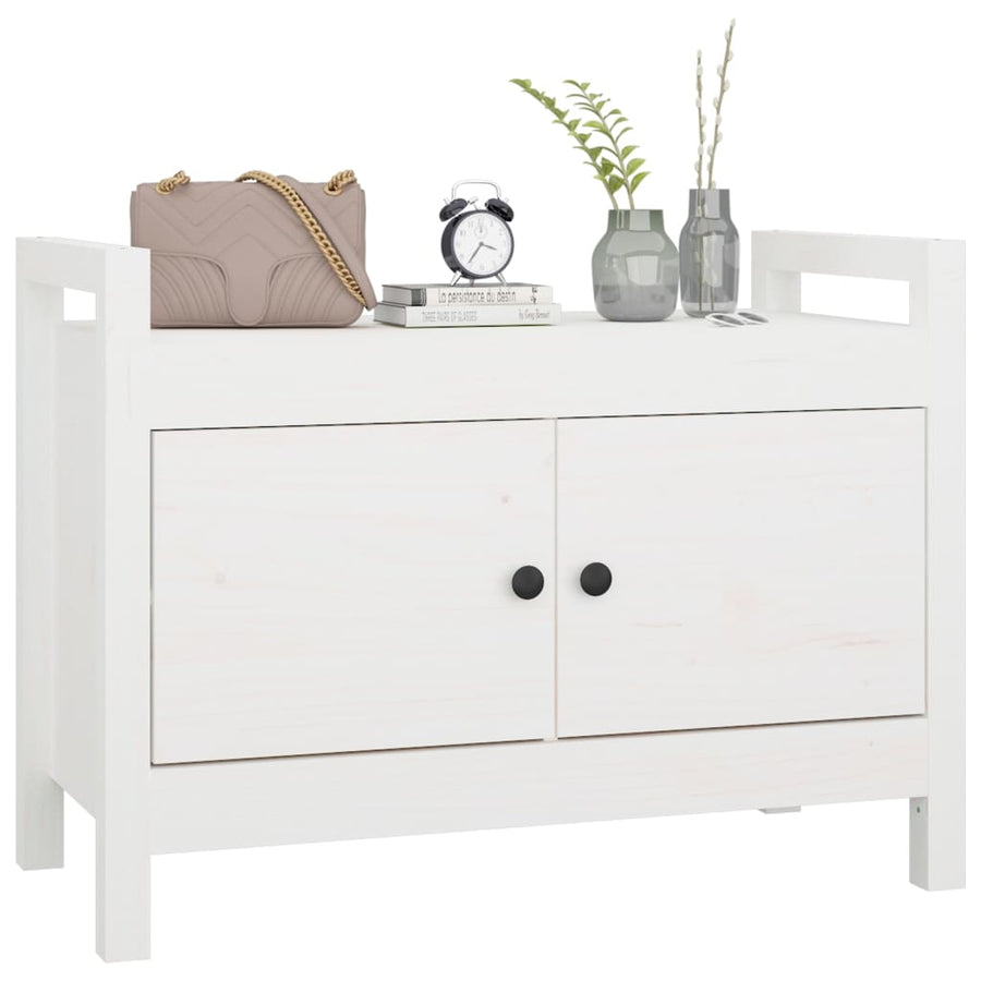 Halbankje 80X40X60 Cm Massief Grenenhout Wit