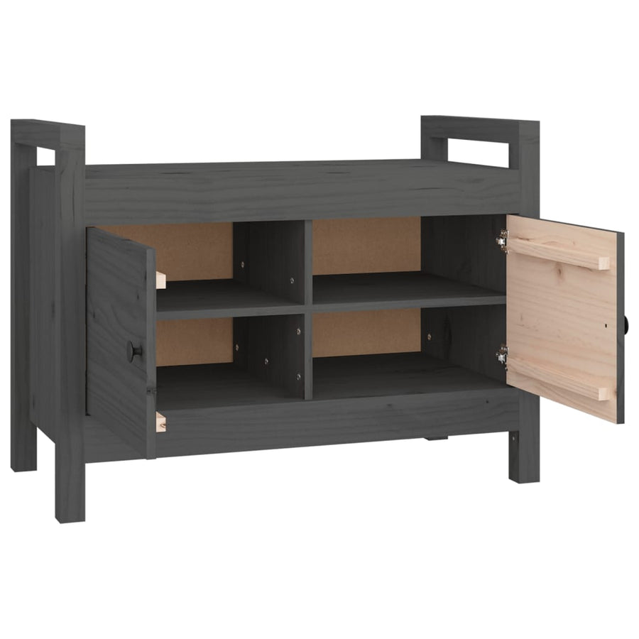 Halbankje 80X40X60 Cm Massief Grenenhout Grijs