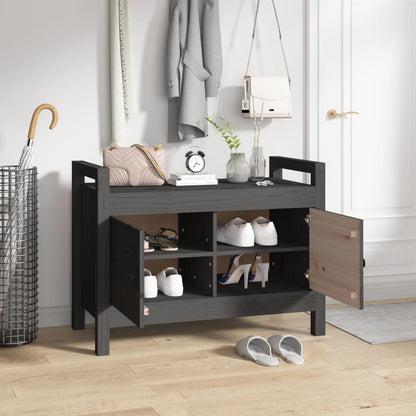Halbankje 80X40X60 Cm Massief Grenenhout Grijs