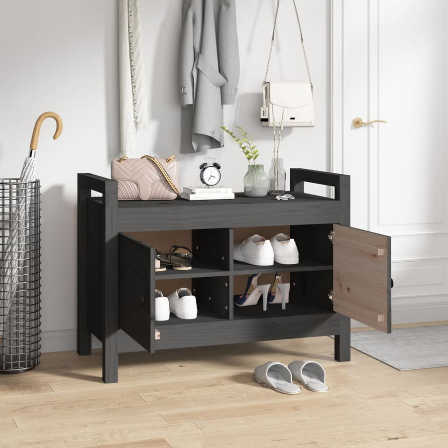 Halbankje 80X40X60 Cm Massief Grenenhout Grijs