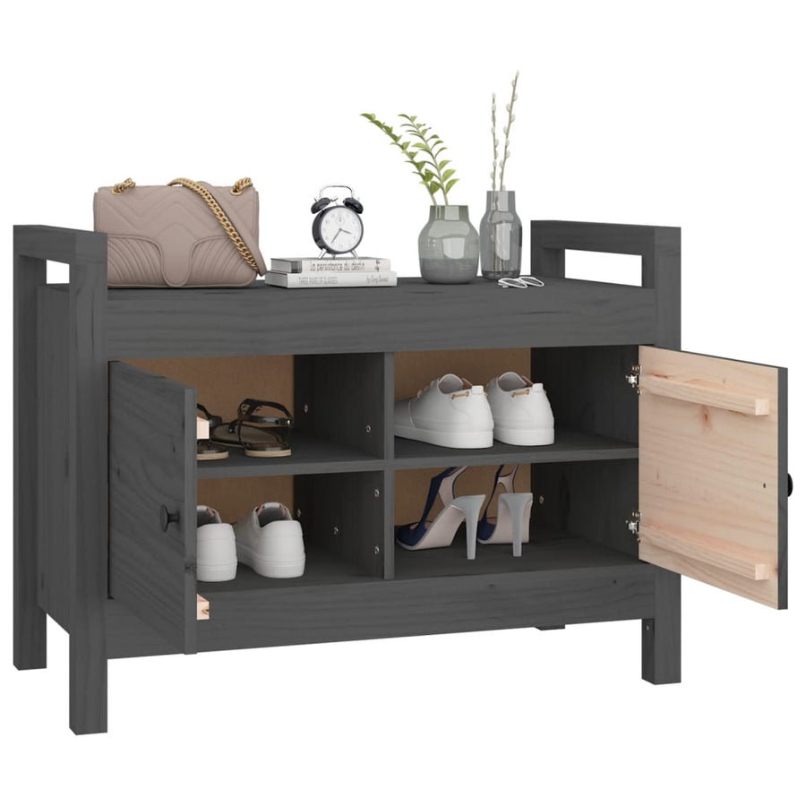 Halbankje 80X40X60 Cm Massief Grenenhout Grijs