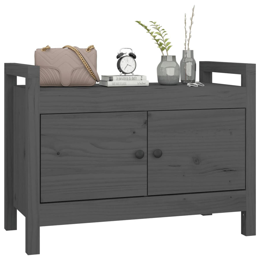 Halbankje 80X40X60 Cm Massief Grenenhout Grijs
