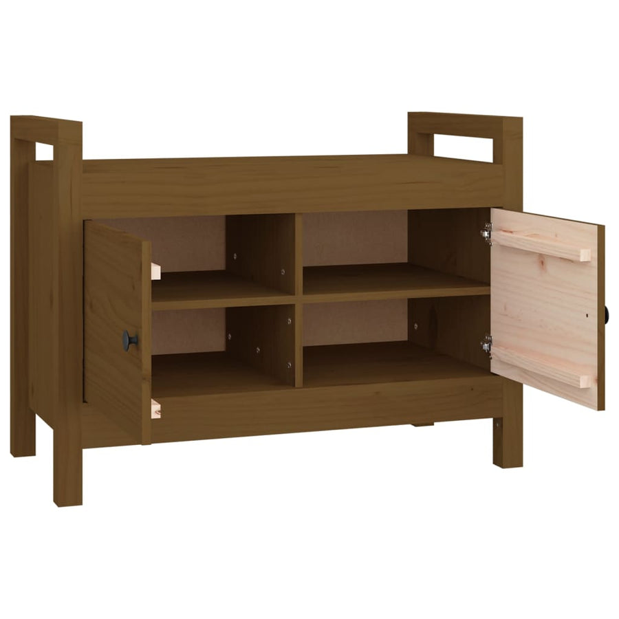 Halbankje 80X40X60 Cm Massief Grenenhout Honingbruin