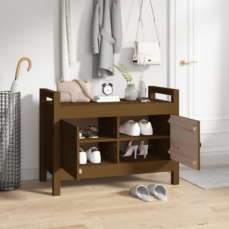 Halbankje 80X40X60 Cm Massief Grenenhout Honingbruin
