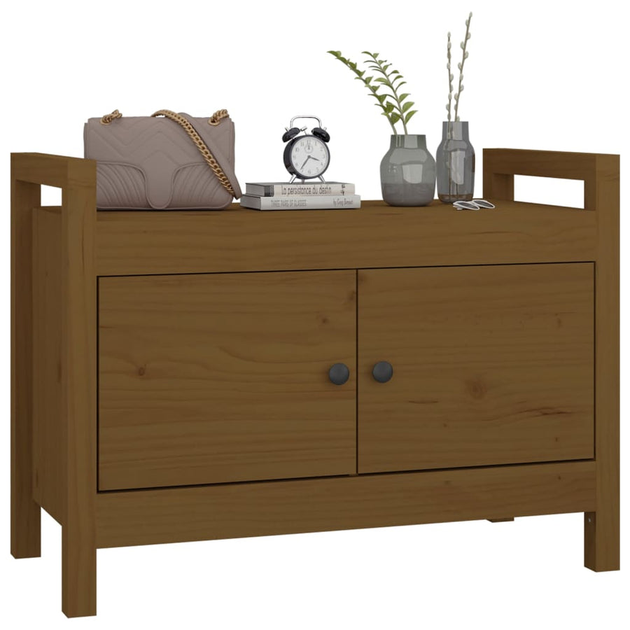 Halbankje 80X40X60 Cm Massief Grenenhout Honingbruin